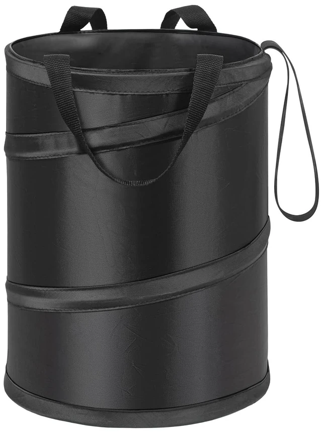 Main image of Ginsco 4 Gallons New Leakproof Car Trash Can, Large Trash Can Pop-up Collapsible Hanging Car Trash Bin, Waterproof PEVA Liner Open-Top Garbage Can for Cars Home Office Camping