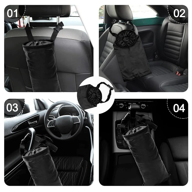 Alt view image 2 of 6 - 2Pcs Hanging Car Trash Bag Washable Reusable Car Garbage Can for Travel