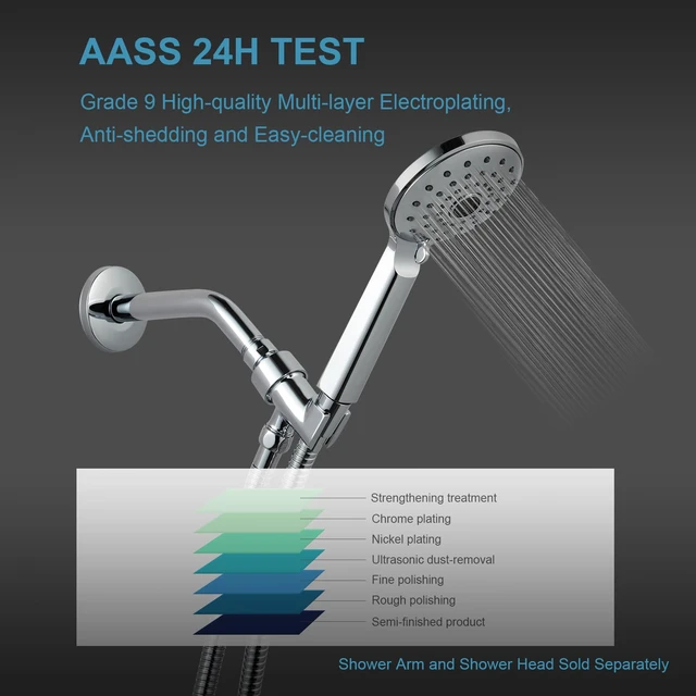 Alt view image 2 of 7 - OFFO Adjustable Shower Head Holder for Handheld Shower Head, Shower Arm Mount for Connecting Shower Arm and Shower Hose, 1/2 Inch IPS Female Inlet and Male Outlet, Chrome Finish