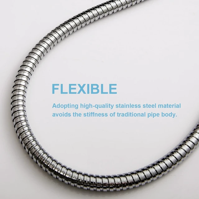 Alt view image 5 of 7 - OFFO Shower Hose, 120 in Kink Free Stainless Steel Extra Long Shower Hose Replacement, Flexible Handheld Shower Head Hose Extension for Pet Bathing Cleaning, Nickel Gray