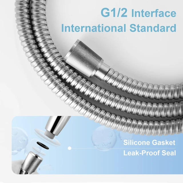 Alt view image 4 of 7 - OFFO Shower Hose, 120 in Kink Free Stainless Steel Extra Long Shower Hose Replacement, Flexible Handheld Shower Head Hose Extension for Pet Bathing Cleaning, Nickel Gray