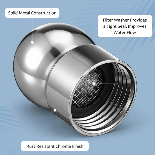 Alt view image 4 of 6 - Moxweyeni 1 Pack 1/2-Inch Shower Arm Ball Adapter, Gasket, Chrome Finish