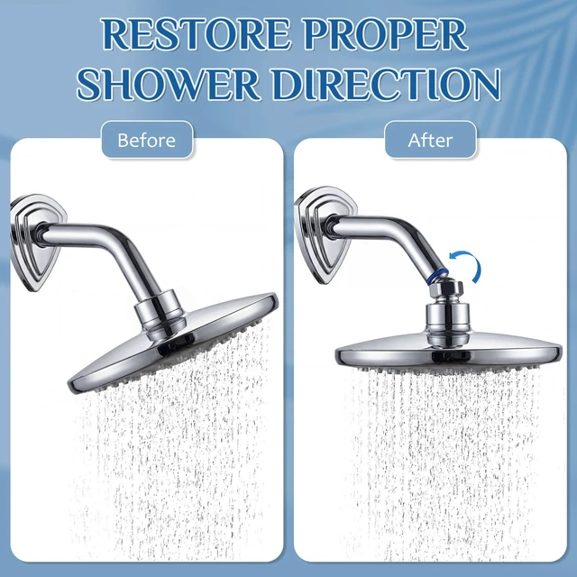 Alt view image 2 of 6 - Moxweyeni 1 Pack 1/2-Inch Shower Arm Ball Adapter, Gasket, Chrome Finish