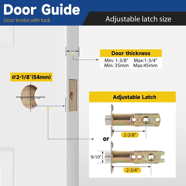 Alt view image 4 of 6 - Keyed Entry Door Knob with Lock, Door Lock with Key, Satin Nickel