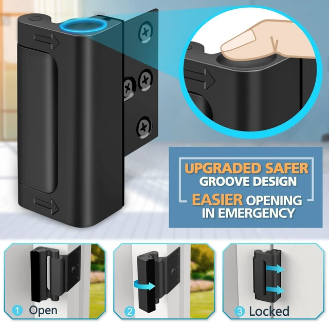 Alt view image 4 of 6 - Door Locks for Front Door Safety High Home Security Door Lock Reinforcement