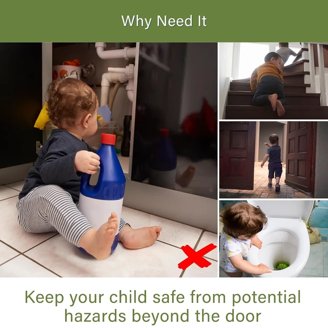 Alt view image 3 of 6 - Child Proof Door Knob Covers, 4-Pack, White - Baby Safety Door Knob Covers for Toddlers, Snap-in Design for Easy Install, Durable & Non Toxic, Fits Standard Round Knobs