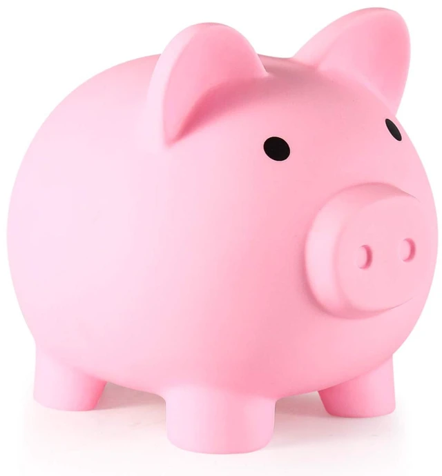 Main image of PJDRLLC Piggy Bank, Unbreakable Plastic Money Bank, Coin Bank for Girls and Boys, Medium Size Piggy Banks, Practical Gifts for Birthday, Easter, Christmas (Pink)