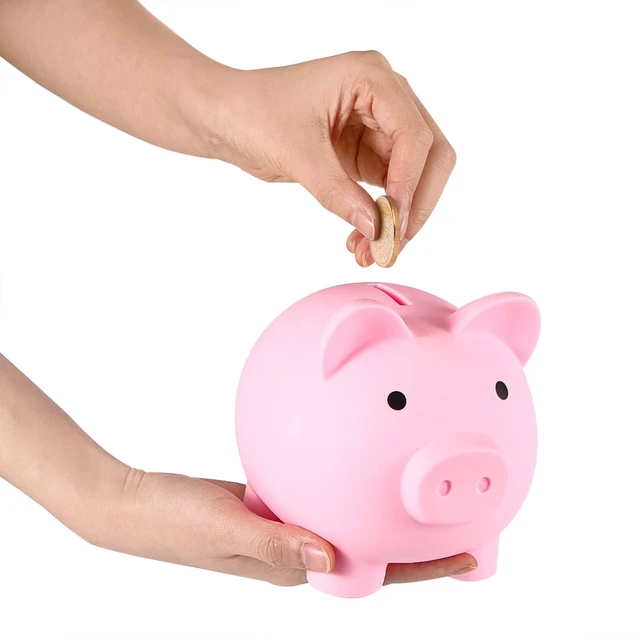 Alt view image 6 of 6 - PJDRLLC Piggy Bank, Unbreakable Plastic Money Bank, Coin Bank for Girls and Boys, Medium Size Piggy Banks, Practical Gifts for Birthday, Easter, Christmas (Pink)