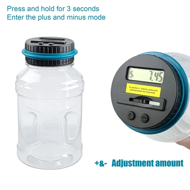 Alt view image 6 of 7 - Large Piggy Banks for Adults,Digital Counting Money Jar,Clear Coin Banks