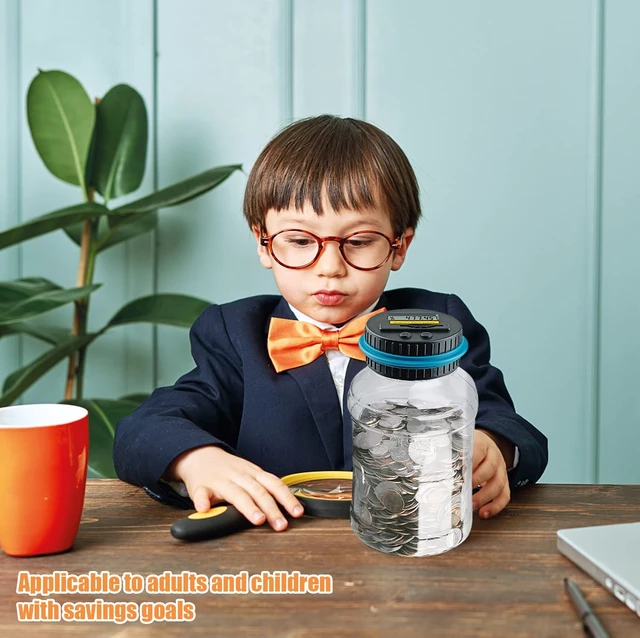Alt view image 3 of 7 - Large Piggy Banks for Adults,Digital Counting Money Jar,Clear Coin Banks