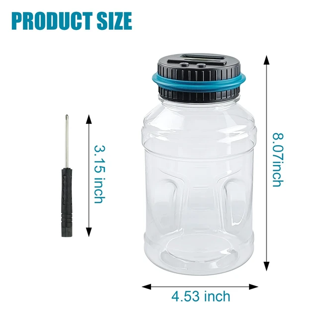 Alt view image 7 of 7 - Large Piggy Banks for Adults,Digital Counting Money Jar,Clear Coin Banks
