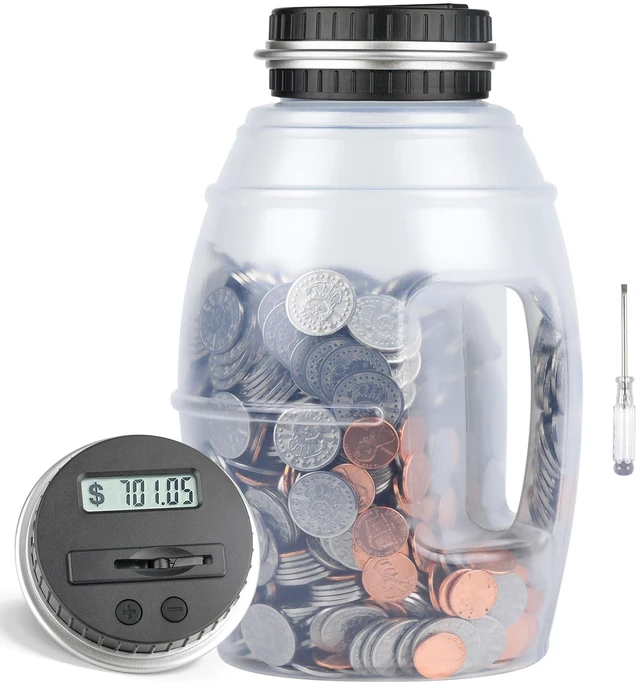 Main image of X-Large Piggy Bank for Adults Kids, Digital Coin Counting Bank LCD Counter