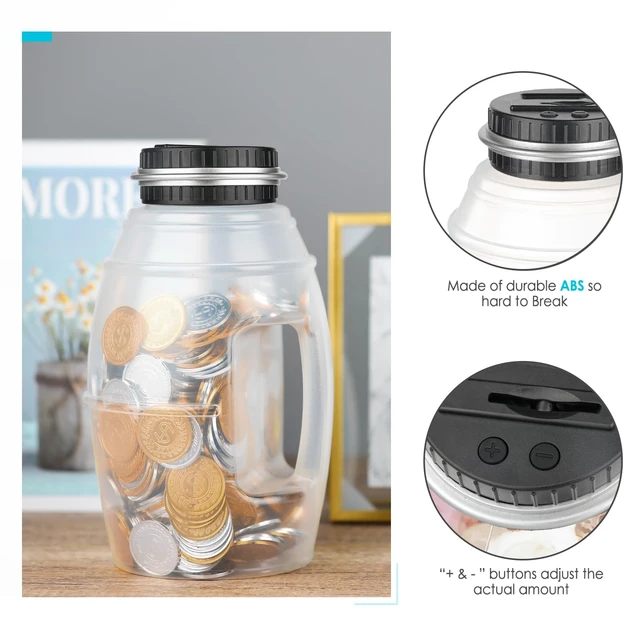 Alt view image 5 of 6 - X-Large Piggy Bank for Adults Kids, Digital Coin Counting Bank LCD Counter