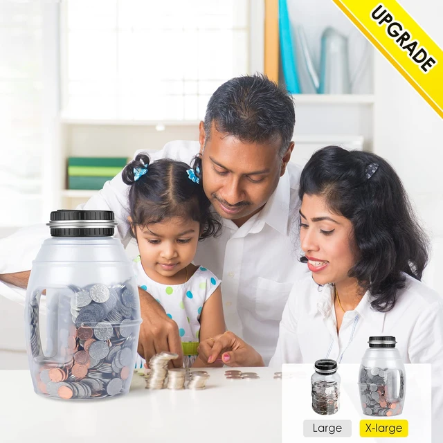 Alt view image 3 of 6 - X-Large Piggy Bank for Adults Kids, Digital Coin Counting Bank LCD Counter