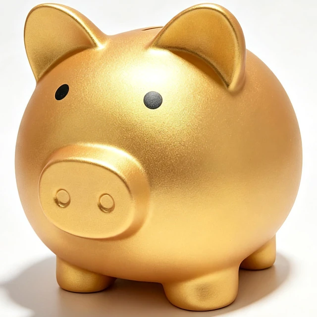Main image of H&W Mini Piggy Bank, Plastic Coin Bank, Unbreakable Money Banks, Cute Piggy Banks, Best Birthday Gifts Home Decoration(Golden)
