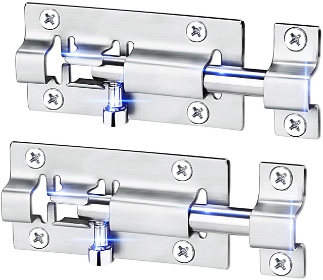 Main image of FATLODA 2 Pack Barrel Bolt Latch, 3 Inch Stainless Steel Slide Latch Lock