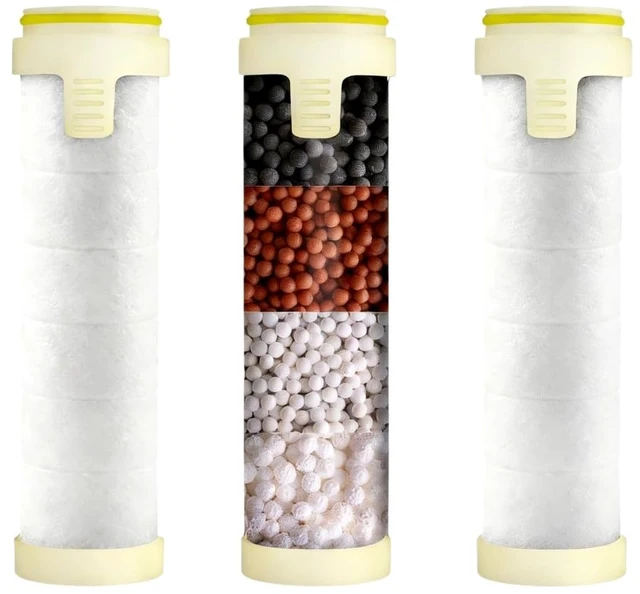 Main image of Shower Head Filter Replacement, 3 Pack 18-Stage Filtration Shower Filters for Hard Water, Remove Chlorine & Heavy Metals, Compatible with Most Handheld Showerheads, Reduces Dry Skin & Hair