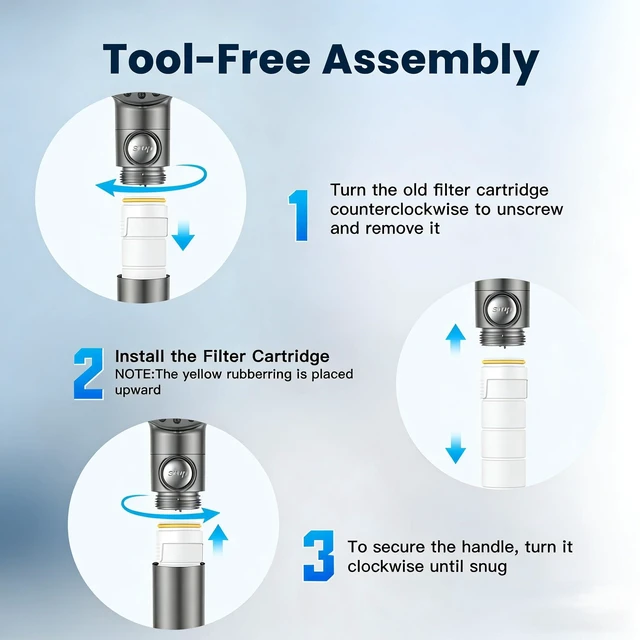 Alt view image 7 of 7 - Shower Head Filter Replacement, 3 Pack 18-Stage Filtration Shower Filters for Hard Water, Remove Chlorine & Heavy Metals, Compatible with Most Handheld Showerheads, Reduces Dry Skin & Hair