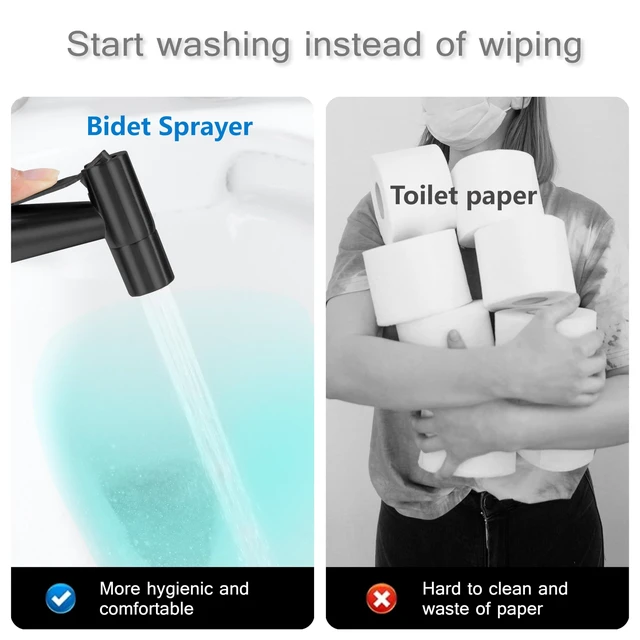 Alt view image 5 of 6 - Matte Black Bidet Sprayer Head Only, Stainless Steel Handheld Toilet Sprayer Replacement with G1/2 Connector, Adjustable Pressure for Cloth Diaper, Pet Shower, Bathroom Cleaning