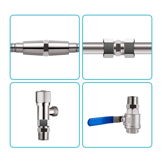 Alt view image 4 of 7 - OFFO Shower Hose Extension Connector, 1/2 to 1/2 Shower Hose Extender Fitting Extra Long Joint, Connect Two Hoses, Solid Stainless Steel, 1 PCS