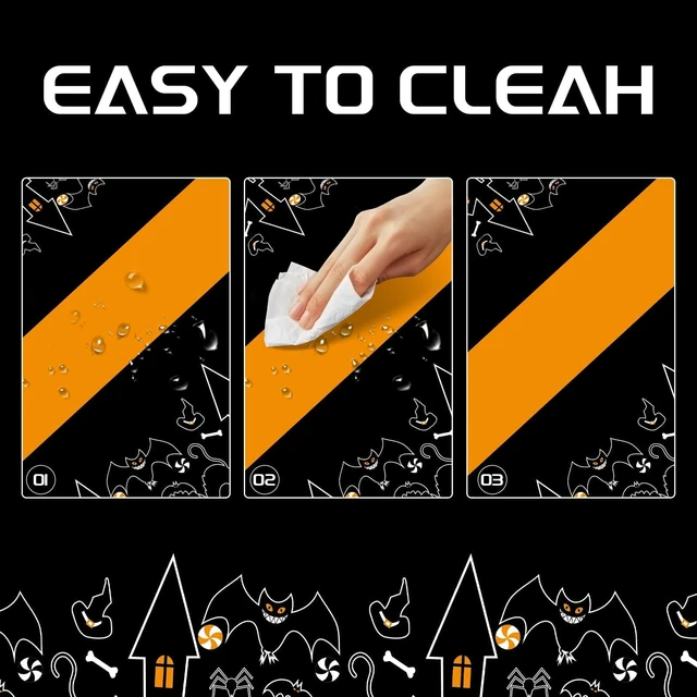 Alt view image 4 of 6 - Childom 3 Pack Halloween Tablecloths,Disposable Plastic Tablecloths 54" x 108" Halloween Decorations,Plastic Table Cover for Birthday,Party Supplies,Holiday Table Cloth for Home,Dinner,Indoor,Outside