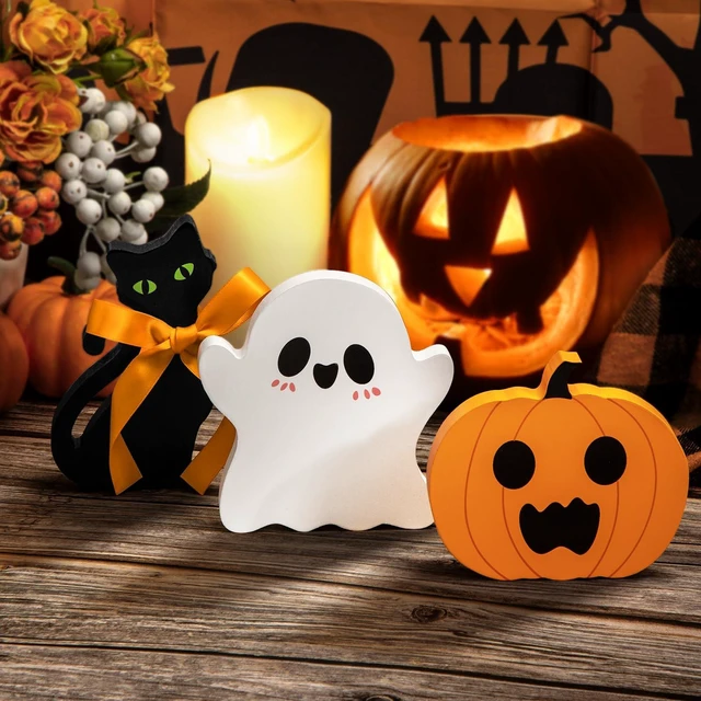 Main image of COCHIE 3 Cute Halloween Table Decorations Spooky Tiered Tray Decor Indoor
