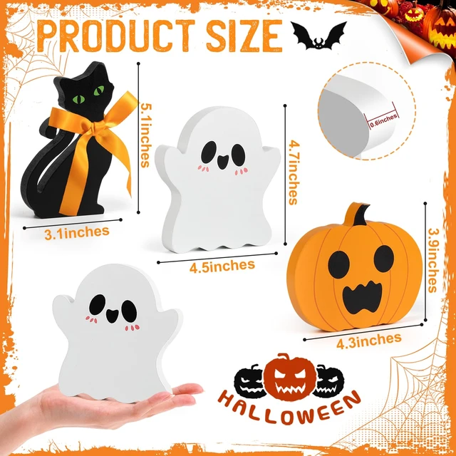 Alt view image 3 of 6 - COCHIE 3 Cute Halloween Table Decorations Spooky Tiered Tray Decor Indoor