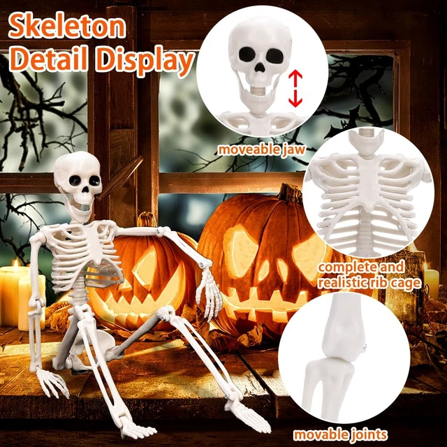 Alt view image 6 of 6 - XIMISHOP 5pcs Halloween Skeleton Decoration, 16Full Body Posable Skeleton