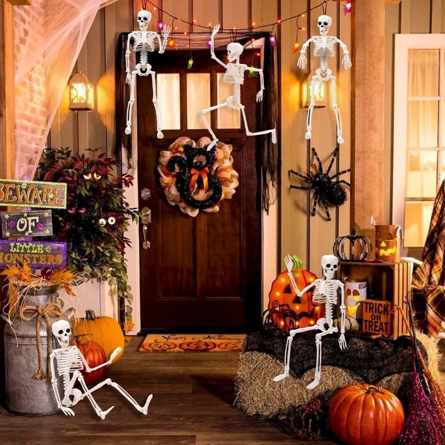 Alt view image 2 of 6 - XIMISHOP 5pcs Halloween Skeleton Decoration, 16Full Body Posable Skeleton