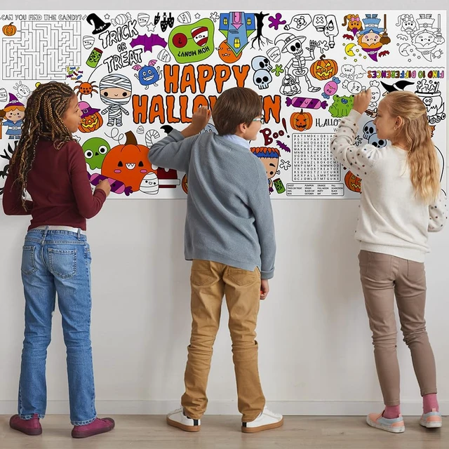 Alt view image 4 of 7 - SPERINGEEN Halloween Tablecloth Decorations, Halloween Crafts for Kids