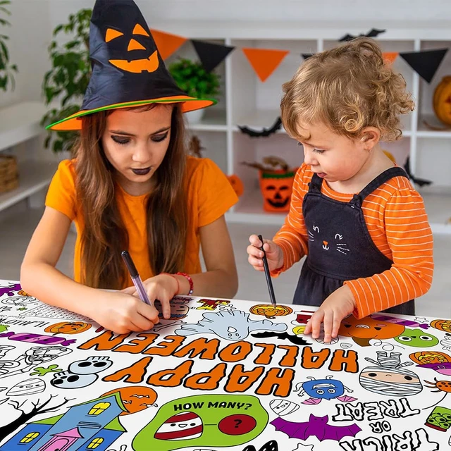 Alt view image 2 of 7 - SPERINGEEN Halloween Tablecloth Decorations, Halloween Crafts for Kids