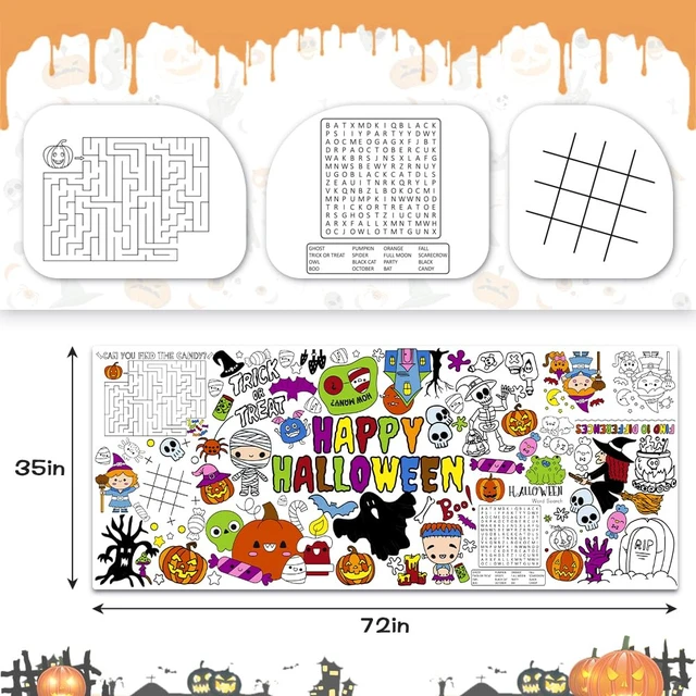 Alt view image 7 of 7 - SPERINGEEN Halloween Tablecloth Decorations, Halloween Crafts for Kids