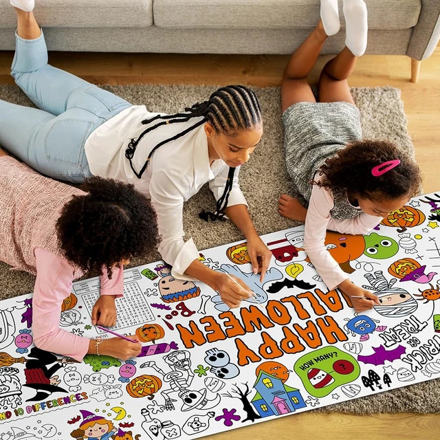 Alt view image 5 of 7 - SPERINGEEN Halloween Tablecloth Decorations, Halloween Crafts for Kids