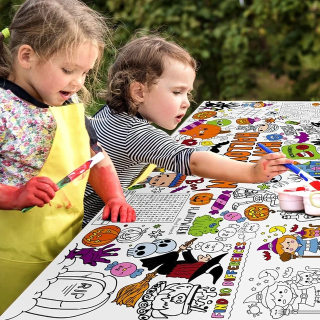 Alt view image 6 of 7 - SPERINGEEN Halloween Tablecloth Decorations, Halloween Crafts for Kids