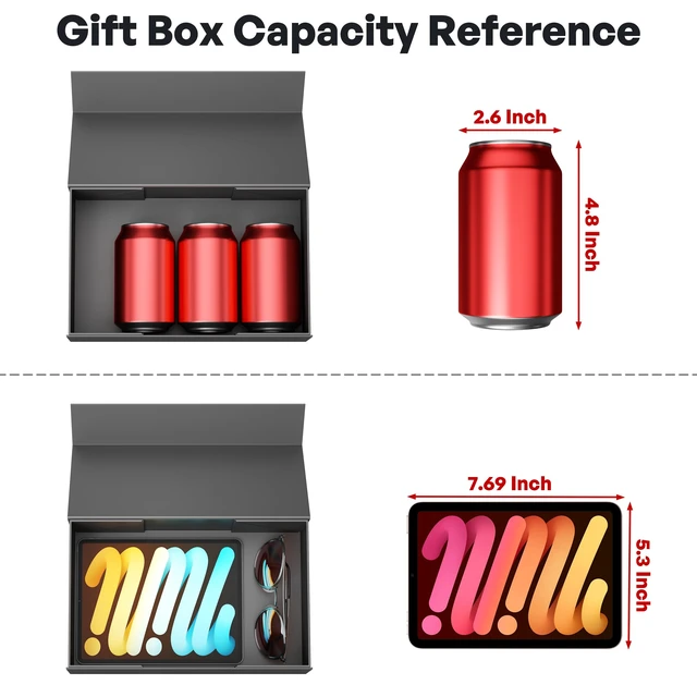 Alt view image 3 of 6 - RYDDOY Black Gift Box, 9.5x6x3'' Gift Boxes with Lids for Presents