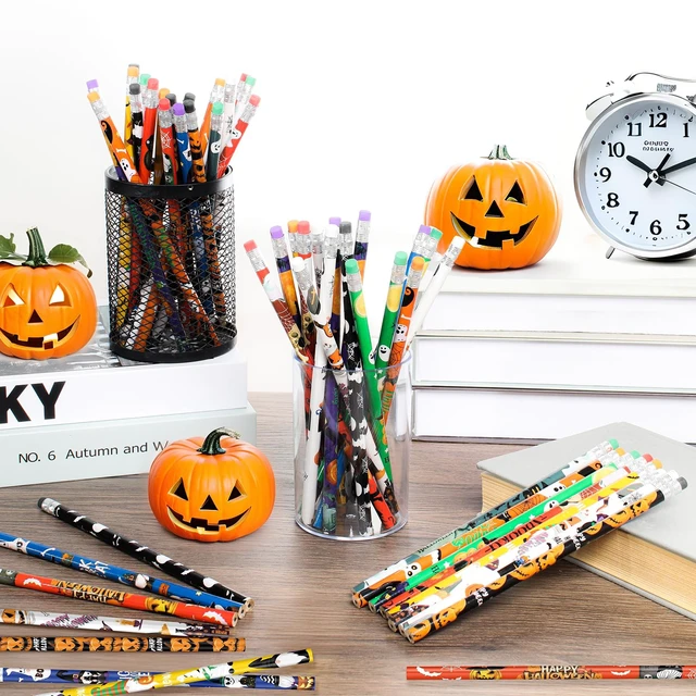 Alt view image 3 of 7 - Assort 48 Pieces Halloween Pencils with Eraser for Kids, 12 Styles