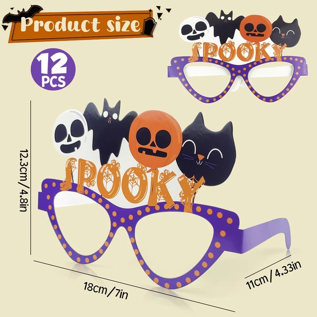 Alt view image 4 of 6 - Halloween Party Favors - 12 PCS Paper Eyeglasses | Womens Halloween Costumes 2026 - Halloween Shirts Pajamas Sweatshirts - Trick or Treat Decorations Accessories Gifts Dress Makeup for Adults Girls