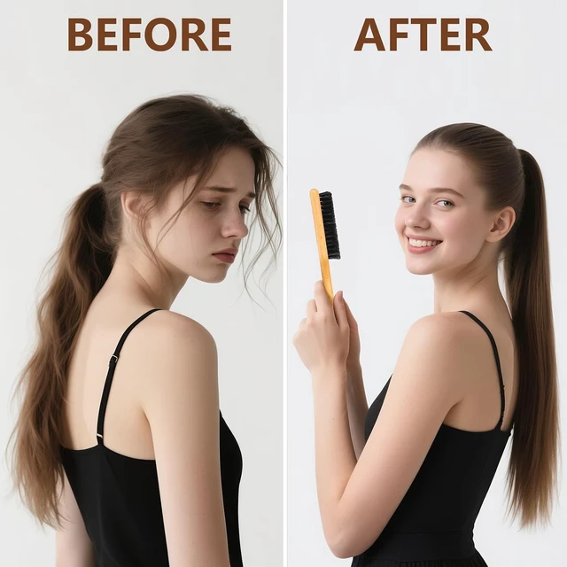 Alt view image 6 of 6 - SWEET VIEW Boar Bristle Slick Back Hair Brush