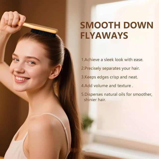 Alt view image 3 of 6 - SWEET VIEW Boar Bristle Slick Back Hair Brush