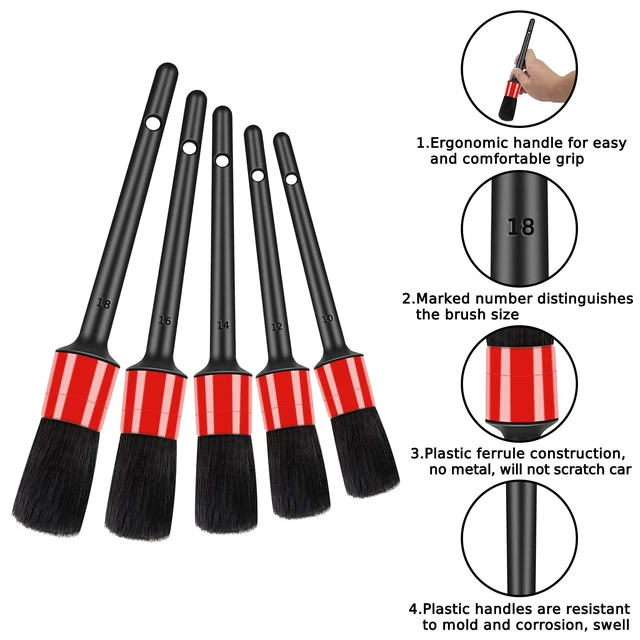 Alt view image 6 of 6 - HMPLL 10pcs Auto Car Detailing Brush Set Car Interior Cleaning Kit