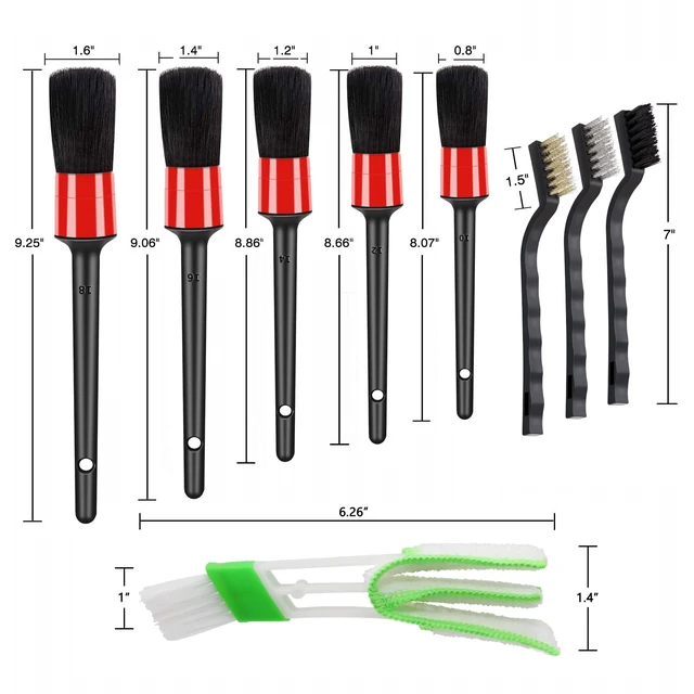 Alt view image 4 of 6 - HMPLL 10pcs Auto Car Detailing Brush Set Car Interior Cleaning Kit