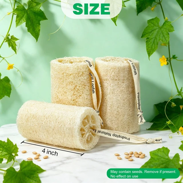 Alt view image 5 of 7 - Natural Loofah Sponge, Organic Luffa Body Scrubber Bath Exfoliating, 4 inch