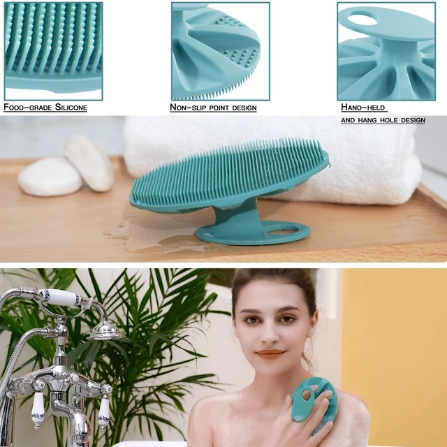 Alt view image 2 of 6 - INNERNEED Silicone Body Cleansing Brush Exfoliating Scrubber, Dark Green