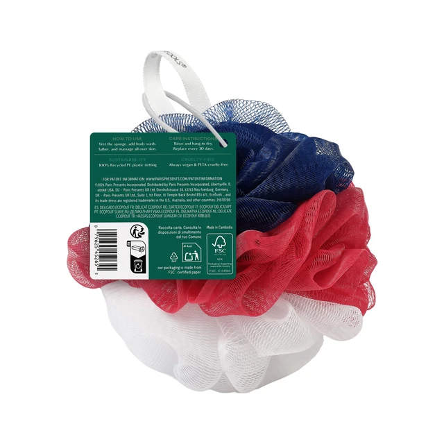 Alt view image 4 of 5 - EcoTools Delicate EcoPouf Body Loofah, Gentle Exfoliating Shower Sponge for Sensitive Skin, 100% Recycled Netting Bath Pouf, 1 Count