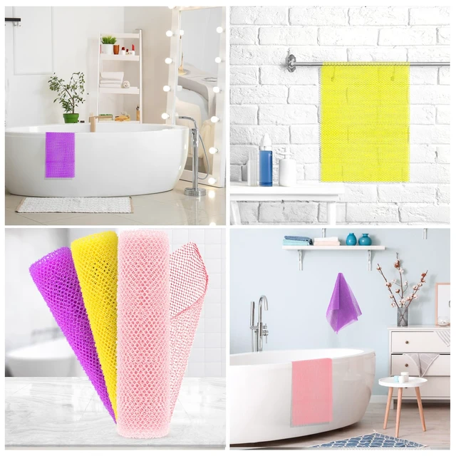 Alt view image 6 of 6 - 3 Pieces African Bath Sponge African Net Long Net Bath Sponge Transform Your Shower Routine with African Bath Sponges for Exfoliated, Silky Smooth Skin (Pink,Yellow,Purple)