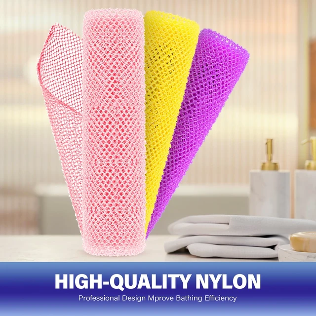 Alt view image 2 of 6 - 3 Pieces African Bath Sponge African Net Long Net Bath Sponge Transform Your Shower Routine with African Bath Sponges for Exfoliated, Silky Smooth Skin (Pink,Yellow,Purple)