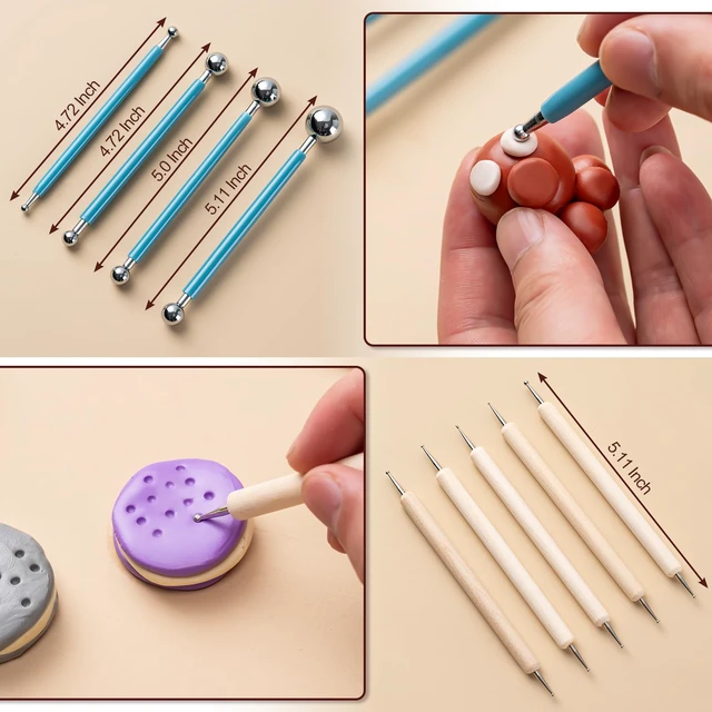 Alt view image 2 of 7 - Amrules 27 Pcs Polymer Clay Sculpting Tools Kit for Adults, Light Yellow
