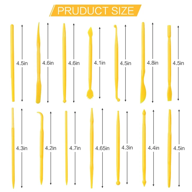 Alt view image 2 of 6 - Clay Tools, 14-Piece DIY Plastic Polymer Carving Set Clay Kit Pottery Modeling for Carving, Styling, Embossing, Suitable Beginner
