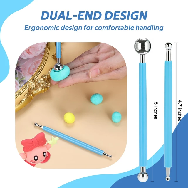 Alt view image 3 of 5 - Polymer Clay Tools, Modeling Dotting Tools, Pottery Tools Kit