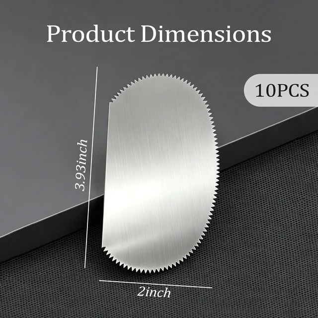 Alt view image 3 of 7 - Eiodoni 10 Pcs Ribs Pottery Tool, Serrated Clay Scraper, Stainless Steel